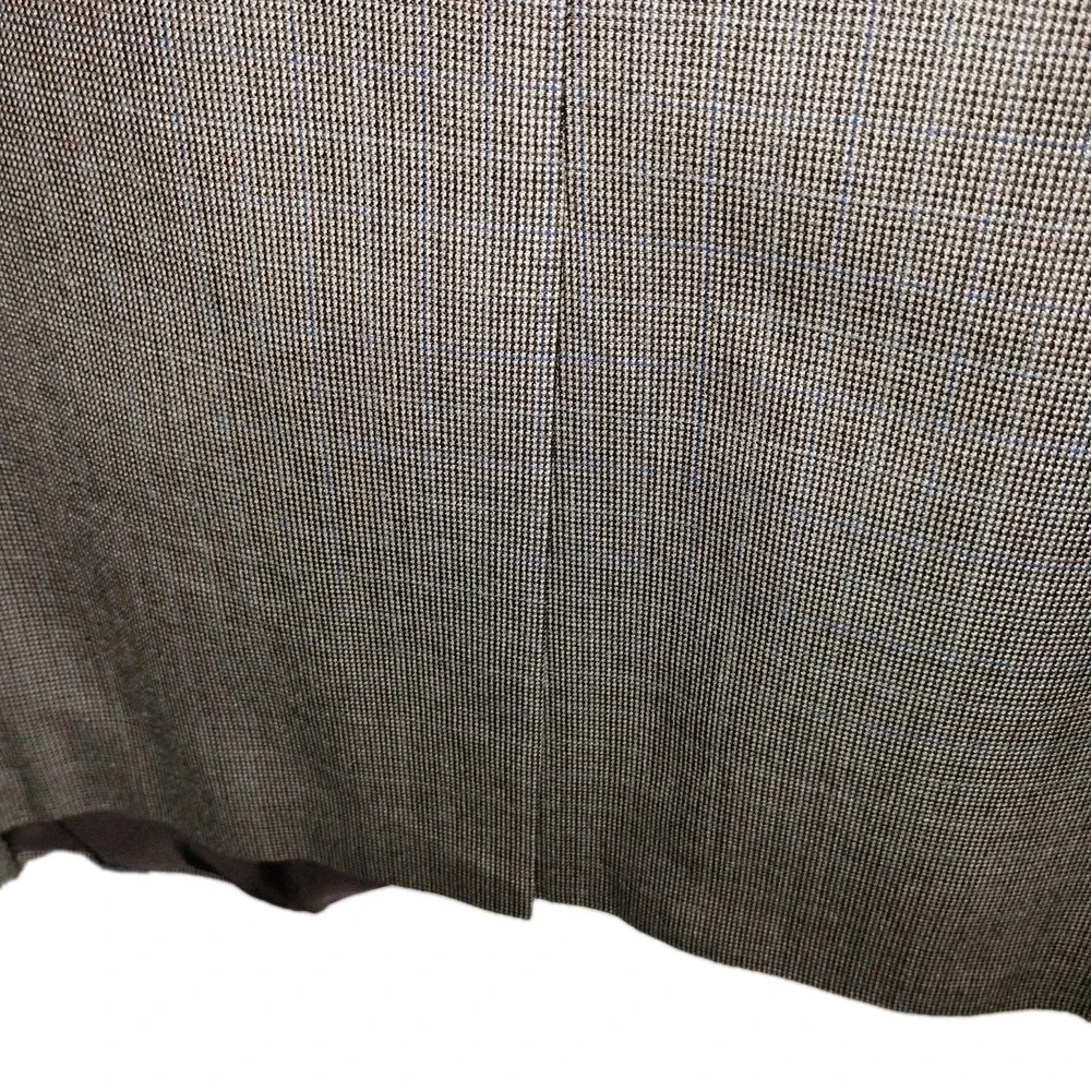 Lauren Ralph Lauren Men 41R Blazer Window. Gray Herringbone Silk Wool Sport Coat